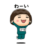 緑ジャージの【3－B】♀絵本タッチ（個別スタンプ：9）
