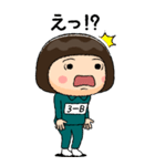 緑ジャージの【3－B】♀絵本タッチ（個別スタンプ：18）