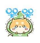 飛び出す！まるもこ豆柴☆赤柴【台湾】（個別スタンプ：16）