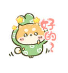 飛び出す！まるもこ豆柴☆赤柴【台湾】（個別スタンプ：19）