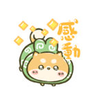 飛び出す！まるもこ豆柴☆赤柴【台湾】（個別スタンプ：24）