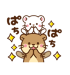 コツメカワウソ＆オコジョ♡シンプル（個別スタンプ：16）