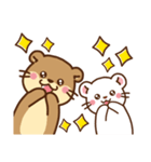 コツメカワウソ＆オコジョ♡シンプル（個別スタンプ：19）