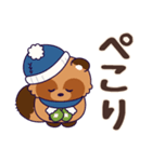 【日常+冬】おっとり化けタヌキ(飛び出す)（個別スタンプ：6）