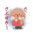 かわいいトイプードル「冬」【修正版】（個別スタンプ：3）