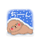 かわいいトイプードル「冬」【修正版】（個別スタンプ：19）