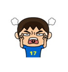 日本を応援するサッカー男子 ゼッケン17番（個別スタンプ：17）