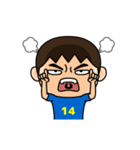 日本を応援するサッカー男子 ゼッケン14番（個別スタンプ：17）