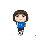 日本を応援するサッカー女子 ゼッケン18番（個別スタンプ：3）