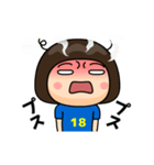 日本を応援するサッカー女子 ゼッケン18番（個別スタンプ：22）