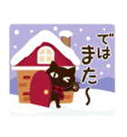 【敬語】大人の黒ねこ×くすみWinter（個別スタンプ：24）