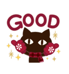 【敬語】大人の黒ねこ×くすみWinter（個別スタンプ：25）