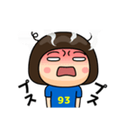 日本を応援するサッカー女子 ゼッケン93番（個別スタンプ：22）