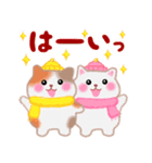 4匹のぽちゃりねこ「冬」【修正版】（個別スタンプ：3）