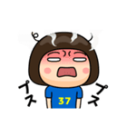 日本を応援するサッカー女子 ゼッケン37番（個別スタンプ：22）