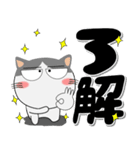 ハチワレ猫★インパクトのあるデカ文字（個別スタンプ：8）