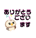 ふわふわフクロウのデカ文字☆（個別スタンプ：1）