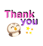 ふわふわフクロウのデカ文字☆（個別スタンプ：3）