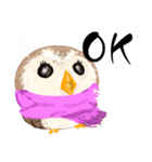 ふわふわフクロウの日常会話☆冬☆（個別スタンプ：1）