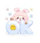 うさぎパンダさん「冬」（個別スタンプ：1）