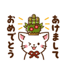 しろねこ♡お正月（年末年始)【再販】（個別スタンプ：1）
