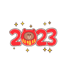 動くLINE FRIENDSあけおめスタンプ（個別スタンプ：4）