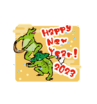 動く鳥獣戯画【あけおめ！ 2023！の巻】（個別スタンプ：8）