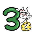 【再販】冬♥お正月！！白うさぎと白ねこさん（個別スタンプ：9）