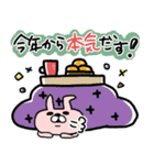 【再販】冬♥お正月！！白うさぎと白ねこさん（個別スタンプ：23）