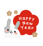 冬・年末年始＊ふわふわ～な＊うさぎ♡（個別スタンプ：35）