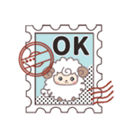 名前が入る♡切手ハンコ【ひつじ】（個別スタンプ：5）