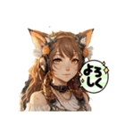 猫耳カチューシャ①（個別スタンプ：4）
