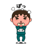 緑ジャージの【3－B】♂絵本タッチ（個別スタンプ：16）