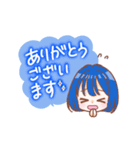 青が好き【ゆるふわガールズ】（個別スタンプ：3）