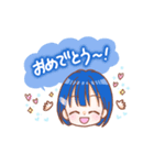 青が好き【ゆるふわガールズ】（個別スタンプ：18）