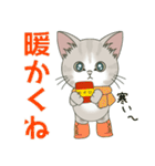 【雪の日の】仔猫のぽんにゃん【連絡に】（個別スタンプ：2）