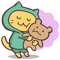 [LINEスタンプ] パーカーを着た猫