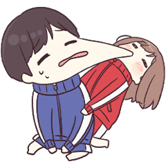 [LINEスタンプ] とびだす！イタズラ大好きジャージちゃん