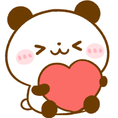 [LINEスタンプ] ハートいっぱい♡パンダ