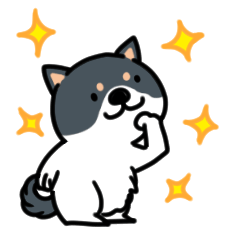 [LINEスタンプ] 柴犬 わんこ くろ