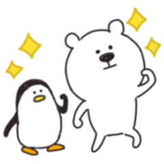 [LINEスタンプ] 【スタンプの日】白くまとペンギン