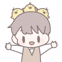 [LINEスタンプ] 頭にヒヨコのってる男の子