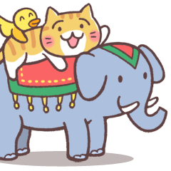 [LINEスタンプ] 茶トラ猫と鳥さん