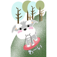 [LINEスタンプ] (飛び出す)冬イメージ癒されシュナ