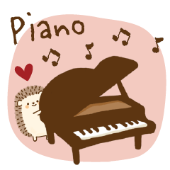 [LINEスタンプ] ピアノ＊可愛い＊ハリネズミ♡使える敬語の画像（メイン）