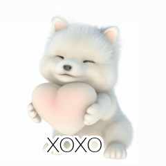 [LINEスタンプ] サモエド韓国語 Neb