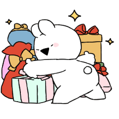 [LINEスタンプ] すこぶる動くウサギ【冬3】
