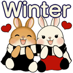 [LINEスタンプ] ラブリーうさぎさん  ♡ 冬・年末年始