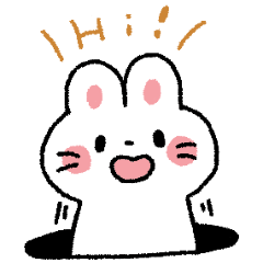 [LINEスタンプ] 白うさぎ 感情表現いろいろ